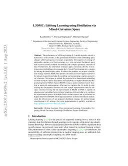 L3DMC: Lifelong Learning using Distillation via Mixed-Curvature Space