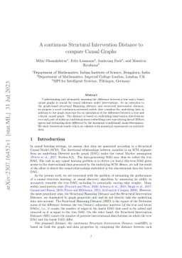 A continuous Structural Intervention Distance to compare Causal Graphs