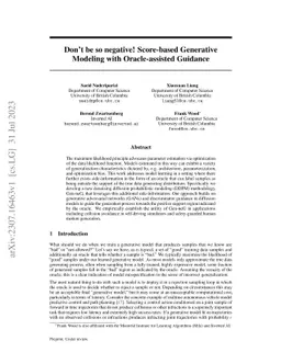 Don't be so negative! Score-based Generative Modeling with Oracle-assisted Guidance