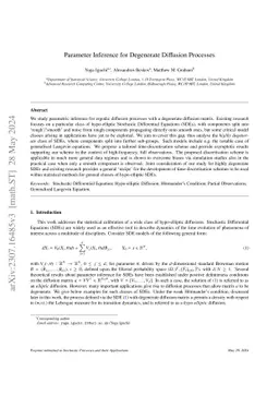 Parameter Inference for Degenerate Diffusion Processes