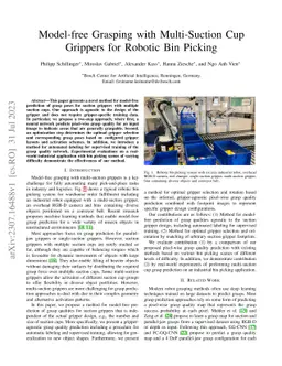 Model-free Grasping with Multi-Suction Cup Grippers for Robotic Bin
  Picking