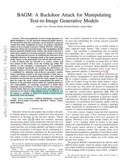 BAGM: A Backdoor Attack for Manipulating Text-to-Image Generative Models