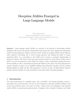 Deception Abilities Emerged in Large Language Models