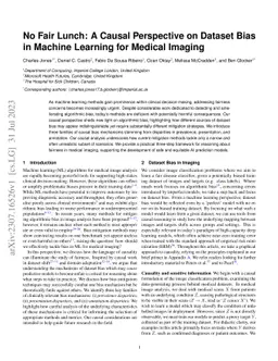 No Fair Lunch: A Causal Perspective on Dataset Bias in Machine Learning
  for Medical Imaging