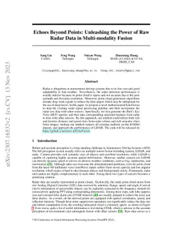 Echoes Beyond Points: Unleashing the Power of Raw Radar Data in
  Multi-modality Fusion
