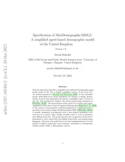 Specification of MiniDemographicABM.jl: A simplified agent-based
  demographic model of the UK