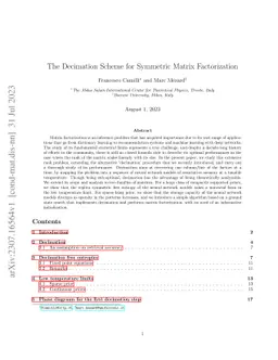 The Decimation Scheme for Symmetric Matrix Factorization