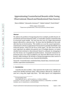 Approximating Counterfactual Bounds while Fusing Observational, Biased
  and Randomised Data Sources