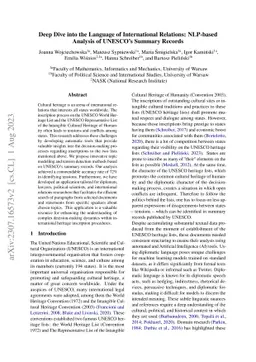 Deep Dive into the Language of International Relations: NLP-based
  Analysis of UNESCO's Summary Records