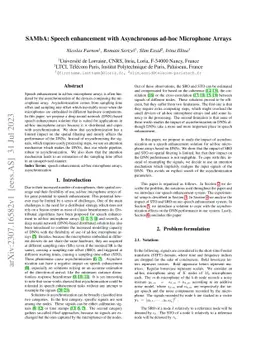 SAMbA: Speech enhancement with Asynchronous ad-hoc Microphone Arrays