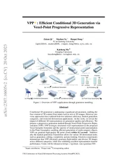 VPP: Efficient Conditional 3D Generation via Voxel-Point Progressive
  Representation