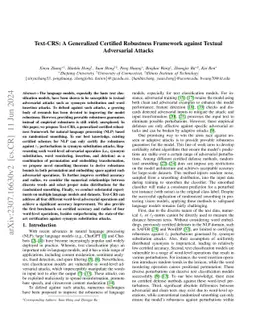 Text-CRS: A Generalized Certified Robustness Framework against Textual
  Adversarial Attacks