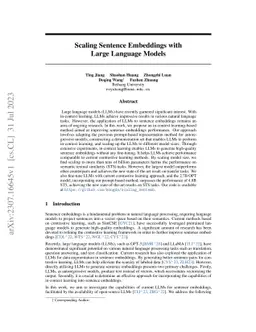 Scaling Sentence Embeddings with Large Language Models