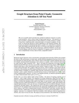 Graph Structure from Point Clouds: Geometric Attention is All You Need