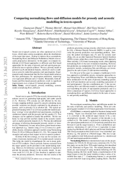 Comparing normalizing flows and diffusion models for prosody and
  acoustic modelling in text-to-speech