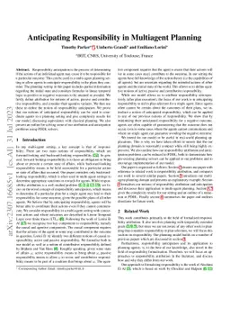 Anticipating Responsibility in Multiagent Planning