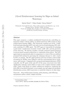 2-Level Reinforcement Learning for Ships on Inland Waterways
