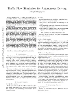 Traffic Flow Simulation for Autonomous Driving