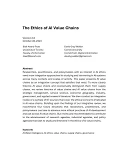 The Ethics of AI Value Chains