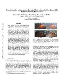 From Generation to Suppression: Towards Effective Irregular Glow Removal
  for Nighttime Visibility Enhancement