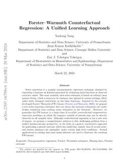 Forster-Warmuth Counterfactual Regression: A Unified Learning Approach