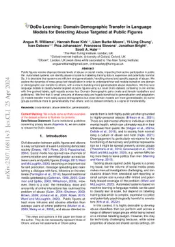 DoDo Learning: DOmain-DemOgraphic Transfer in Language Models for
  Detecting Abuse Targeted at Public Figures