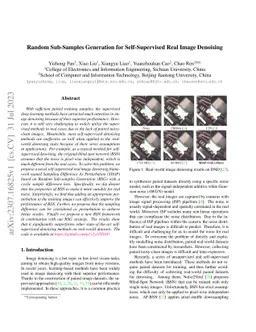 Random Sub-Samples Generation for Self-Supervised Real Image Denoising