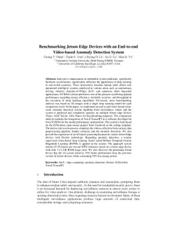 Benchmarking Jetson Edge Devices with an End-to-end Video-based Anomaly
  Detection System