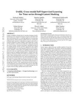 CroSSL: Cross-modal Self-Supervised Learning for Time-series through
  Latent Masking