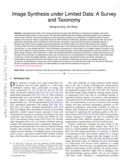 Image Synthesis under Limited Data: A Survey and Taxonomy