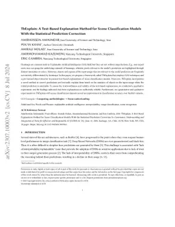 TbExplain: A Text-based Explanation Method for Scene Classification
  Models with the Statistical Prediction Correction