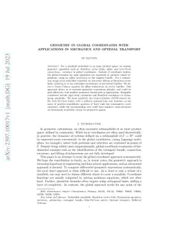 Geometry in global coordinates in mechanics and optimal transport