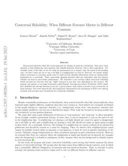 Contextual Reliability: When Different Features Matter in Different
  Contexts