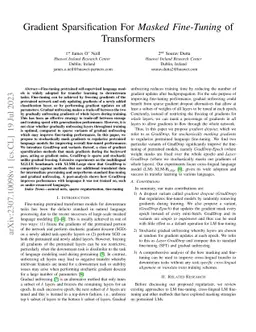 Gradient Sparsification For Masked Fine-Tuning of Transformers