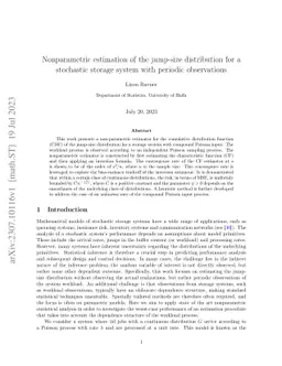 Nonparametric estimation of the jump-size distribution for a stochastic
  storage system with periodic observations