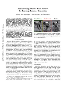 Benchmarking Potential Based Rewards for Learning Humanoid Locomotion