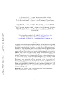 Adversarial Latent Autoencoder with Self-Attention for Structural Image
  Synthesis