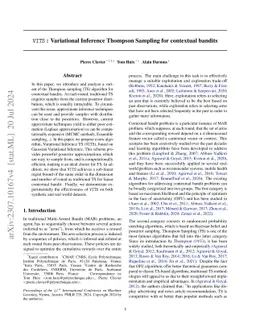 VITS : Variational Inference Thompson Sampling for contextual bandits