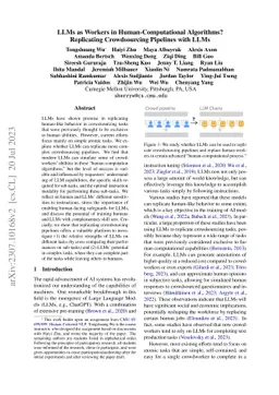 LLMs as Workers in Human-Computational Algorithms? Replicating Crowdsourcing Pipelines with LLMs