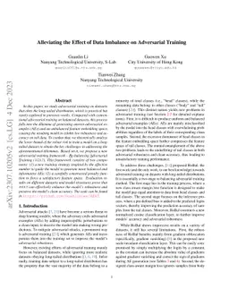 Alleviating the Effect of Data Imbalance on Adversarial Training