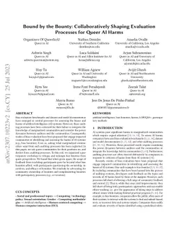 Bound by the Bounty: Collaboratively Shaping Evaluation Processes for
  Queer AI Harms