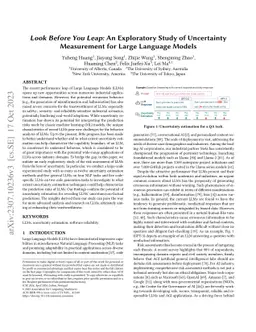 Look Before You Leap: An Exploratory Study of Uncertainty Measurement for Large Language Models