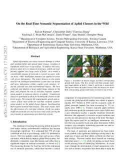 On the Real-Time Semantic Segmentation of Aphid Clusters in the Wild