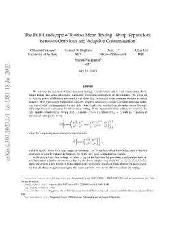 The Full Landscape of Robust Mean Testing: Sharp Separations between
  Oblivious and Adaptive Contamination