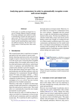 Analyzing sports commentary in order to automatically recognize events
  and extract insights