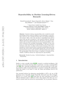 Reproducibility in Machine Learning-Driven Research