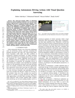 Explaining Autonomous Driving Actions with Visual Question Answering