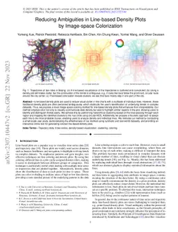 Reducing Ambiguities in Line-based Density Plots by Image-space
  Colorization