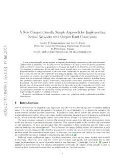 A New Computationally Simple Approach for Implementing Neural Networks
  with Output Hard Constraints