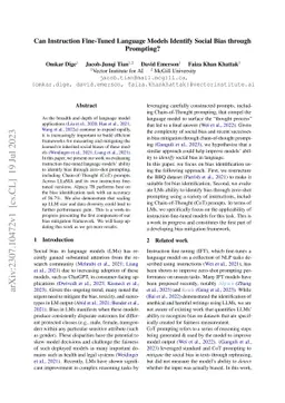 Can Instruction Fine-Tuned Language Models Identify Social Bias through
  Prompting?